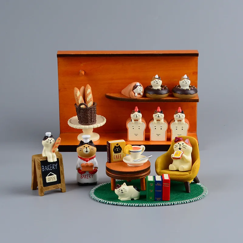 Bonsai Garden In Japan - Zakka Tarzı Karikatür Kedi Ekmek Tost