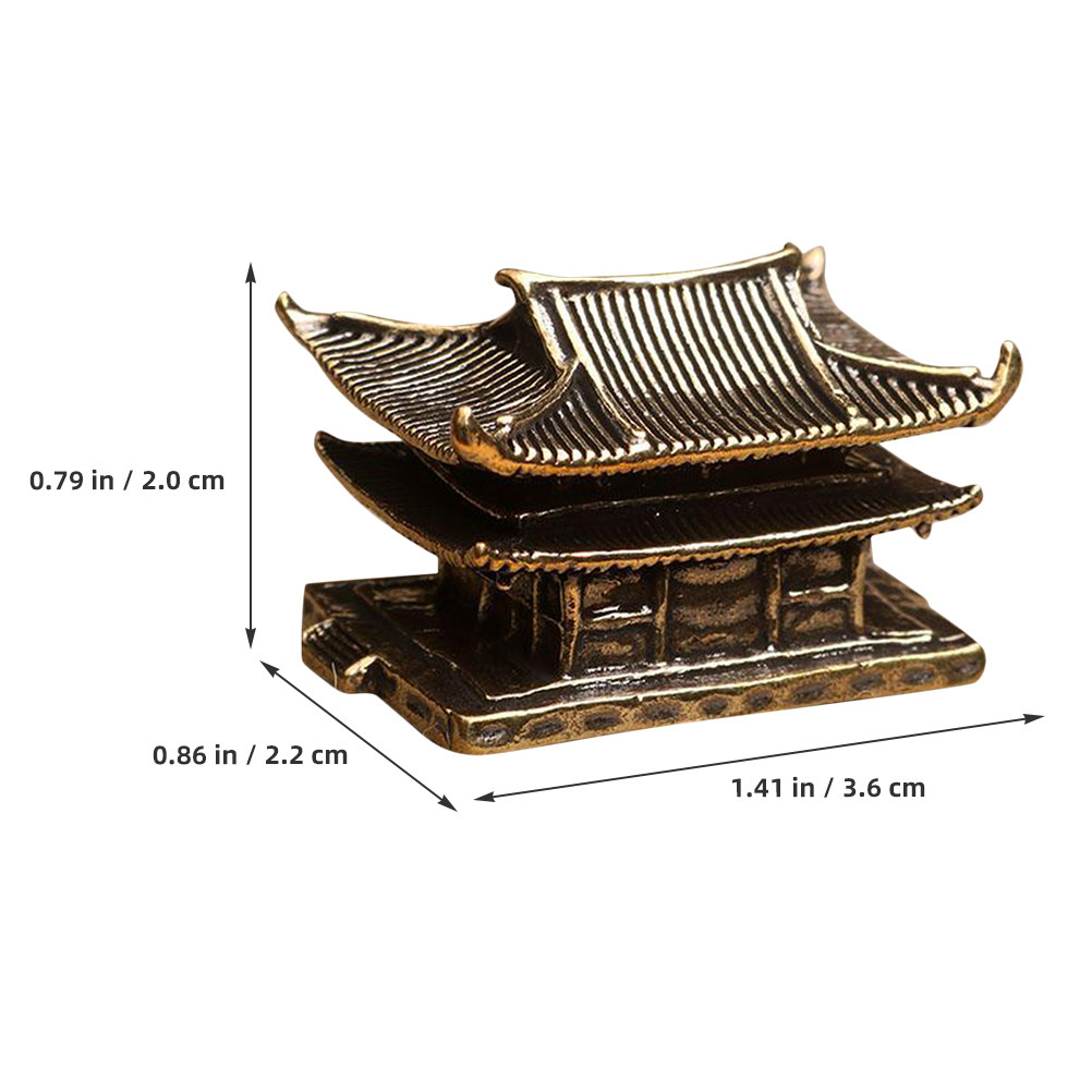 Zarif Pirinç Mini Pagoda Heyke - Mini Bonsai Zen Garden incelemesi ve fiyatı
