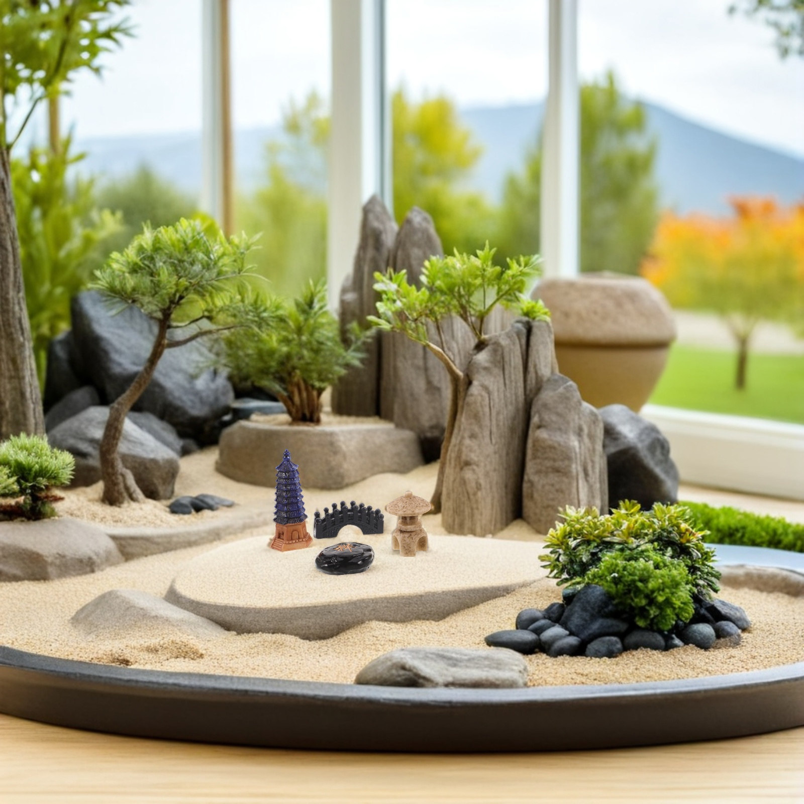 4 Parça Mini Japon Pagoda Heyk - Mini Bonsai Zen Garden incelemesi ve fiyatı
